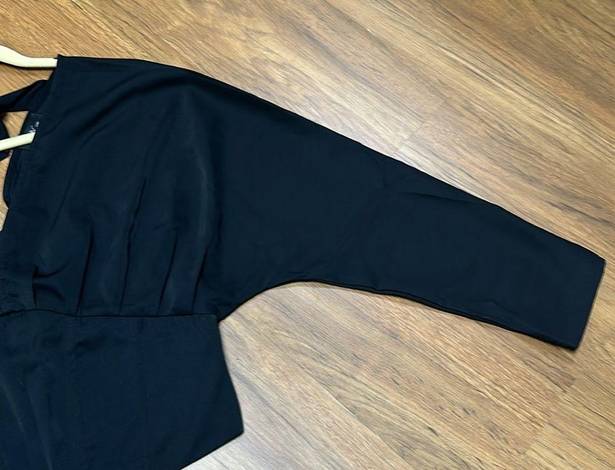 Structure Black Star Fall  Long Sleeves V Neck Blouse Size M