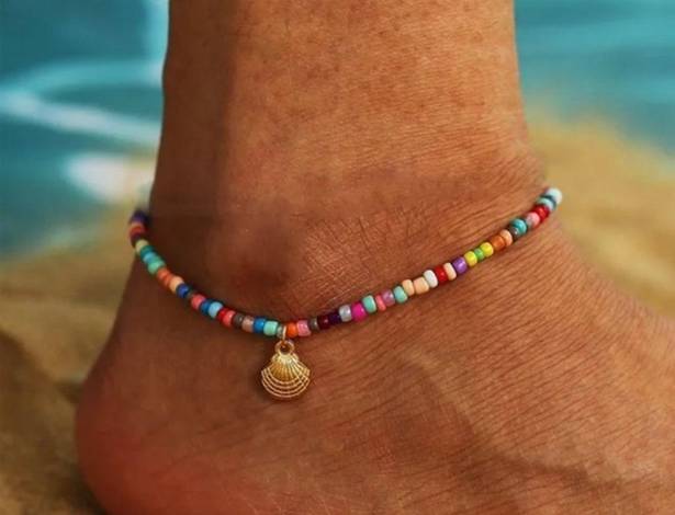 1pc Boho Gold Shell Beaded Anklet Beach Adjustable Bracelet Women Jewellery HP