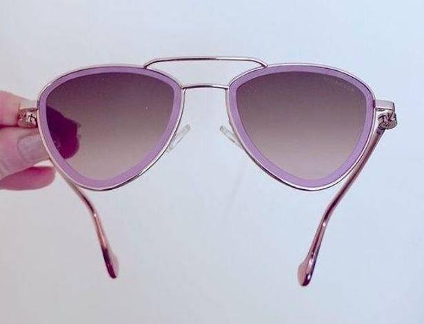 Moncler NEW  Triangular Rose Rimmed Sunglasses