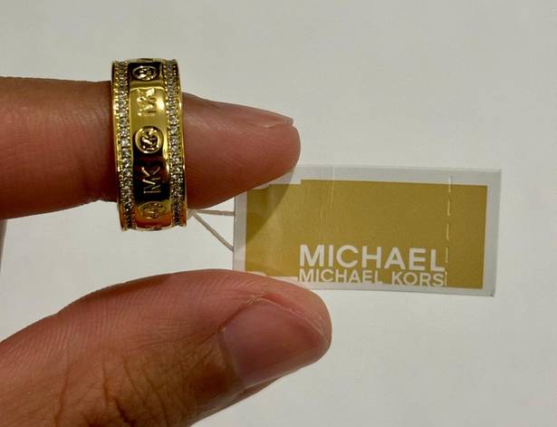 Michael Kors Gold-Tone Brass Eternity Ring Size 6