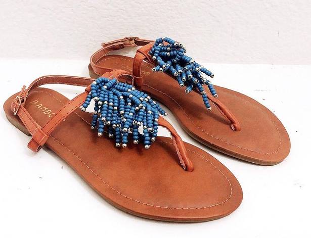 Bamboo  Caitlyn Thong Beaded Sandals Size 6.5M