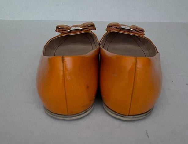 Salvatore Ferragamo Ferragamo Varina Flat Apricot Patent Leather