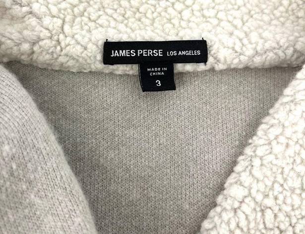 James Perse  Double Breasted Shrunken Sherpa Fleece Jacket Cream Size 3 Large