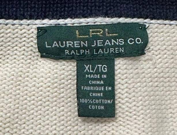 Krass&co Lauren Jeans . Women’s Size XL Nautical Varsity Blue & Ivory Sweater