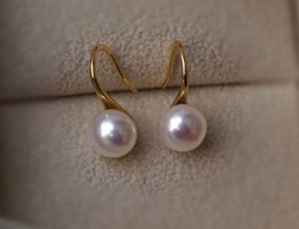 Elegant White Pearl Dangle Drop Earrings for Women,Pearl Earrings Gold