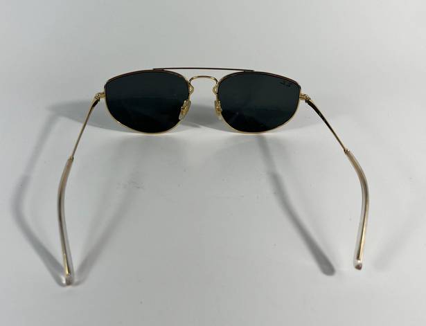 Ray-Ban RB3668 Rectangle Aviator Metal Frame Unisex Gold Black Sunglasses OS