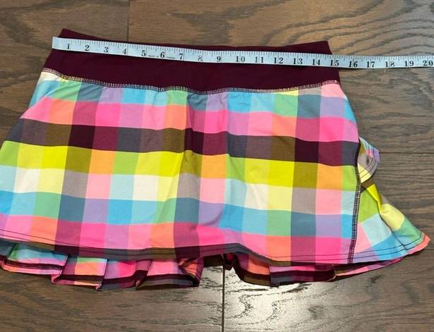 Lululemon  Pace Setter Skirt Vibrant Plum Plaid Sea Check Size 6 RARE!