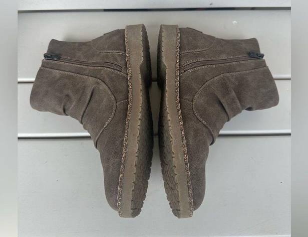 blowfish  Malibu Cozy Up Vegan Zip Up Velour Lined Grunge Ankle Booties Boots 8.5