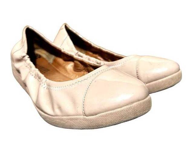 FitFlop  F-Pop Ballet Flats Slip On Almond Toe Casual Leather Beige Cream 40 9.5