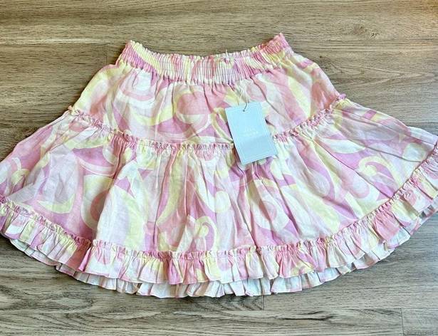 Hill House  The Paz Top and Skirt Set Linen in Candy Kaleidoscope Size M NWT