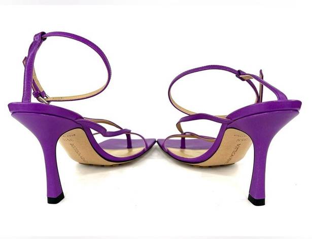 Bottega Veneta  Stretch Strappy Purple Leather Heel Sandals Size EU 35.5