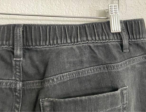 J.Jill  Pure Denim Womens Jeans Washed Black Relaxed Ankle Pull On Size Medium P