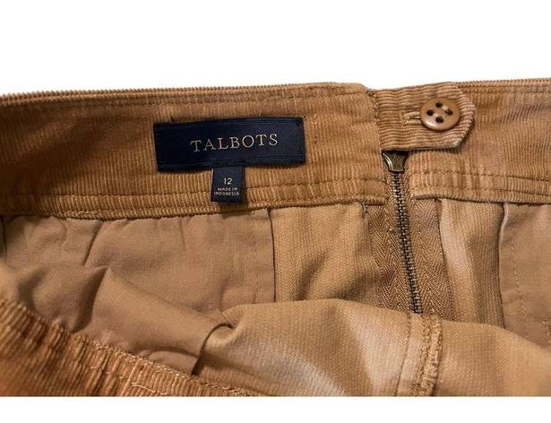 Talbots  Corduroy Mini Skirt, Tan, Size 12