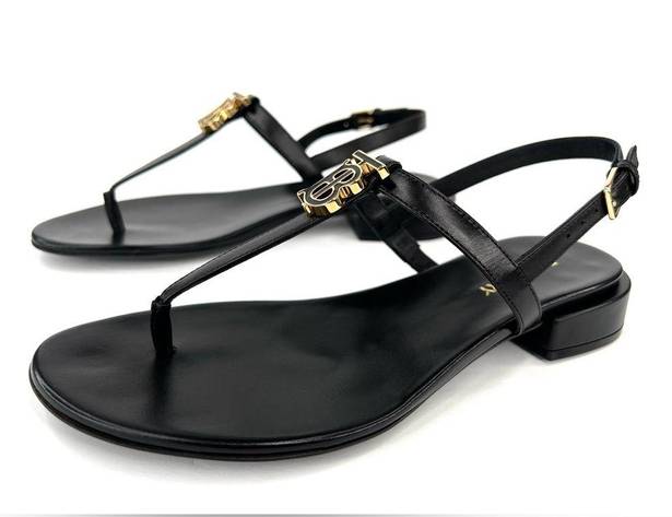 Burberry  Emily TB Logo Slingback Thong Monogram Leather Sandal EU 36 - US 6