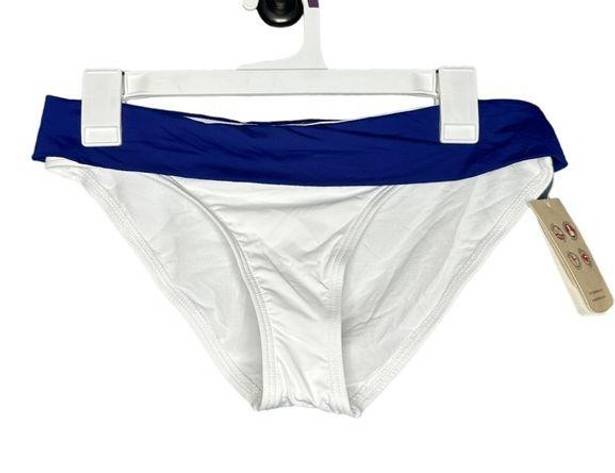 Tommy Bahama  Bikini Swim Bottom Hipster Wide Band White Blue Size Small New