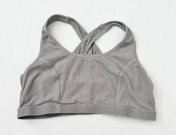 Krass&co [True & ] Gray Cross Back Scoop Neck Wireless Bralette Workout Size XL