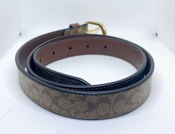 Coach NWOT  Canvas Leather Belt With Classic Signature Logo large size