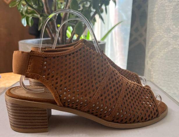 American Eagle  Laser Cut Open Toe Brown booties - Size 7