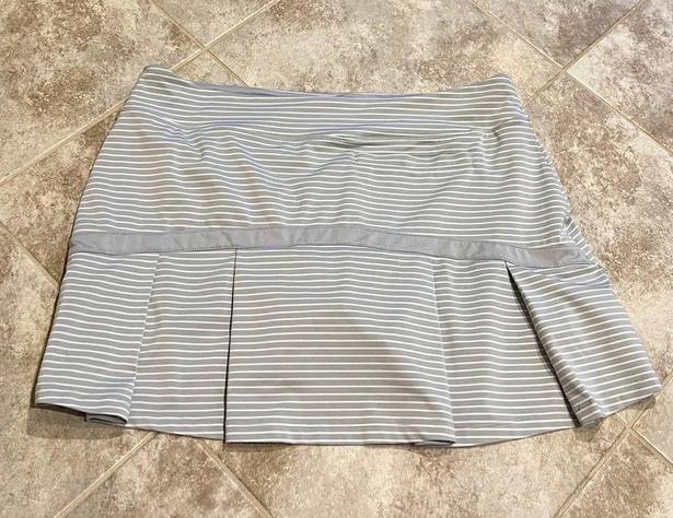 Nike Dri Fit Precision Print Striped Skort Gray Large Athletic Stretch PGA