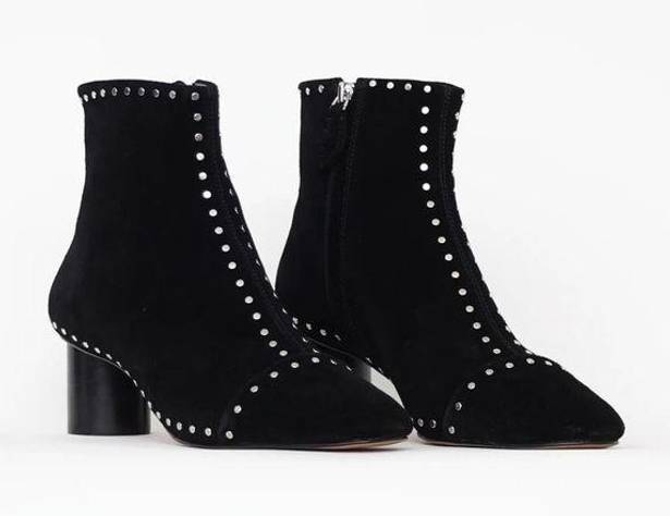 Rebecca Minkoff NWT  Women’s Black Suede Studded Ankle Boots Size 7.5