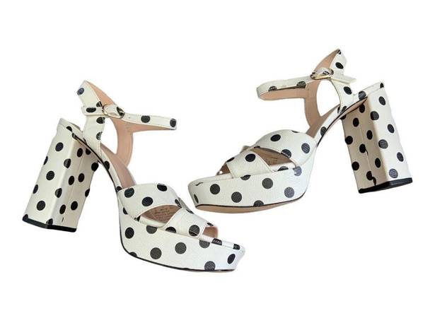 Kate Spade Delight Black White Polka Dot Platform Block Heels