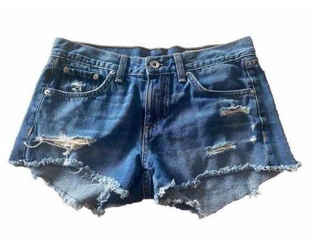 Rag and Bone Womens  Jean Shorts Size 24 Distressed Raw Cut Logo Denim