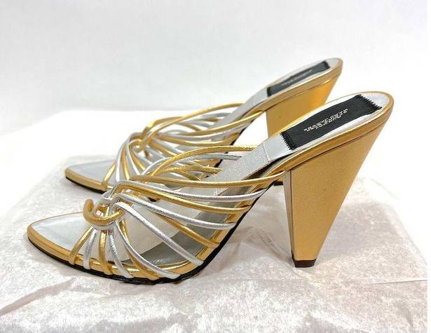 Marc Jacobs  RUNWAY Fifty Four Mule Metallic Sandal Heels