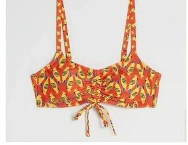 Modcloth [] Orange Retro Birds Print High Waisted Bikini The Carmen Franky Sz XL