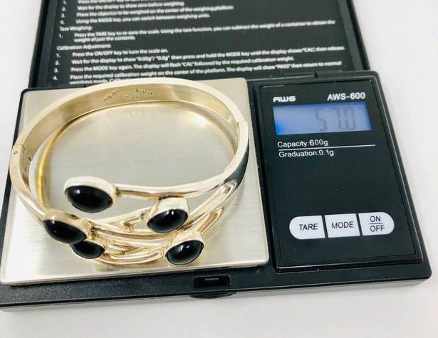 Onyx TAXCO sterling,  bangle, 57g