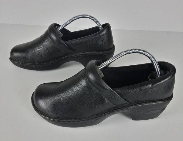 Born concept BOC  Peggy Clog Shoe Black Leather Comfort Slip On Women's Size 7.5