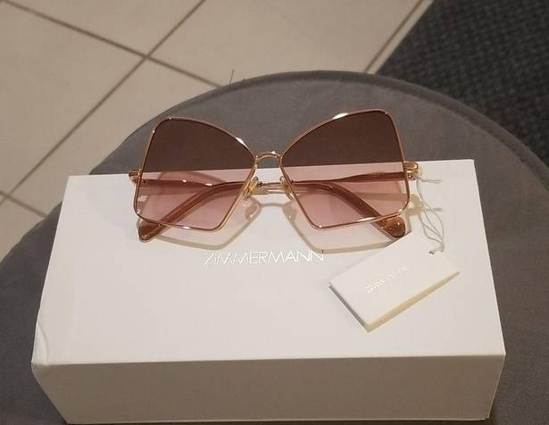 Zimmermann 💕💕 Empire Butterfly Sunglasses ~ Rose Gold Brown Gradient NWT