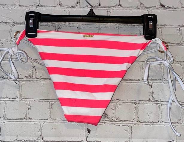 Relleciga NWT  Striped Hot Pink & White Tie Bikini