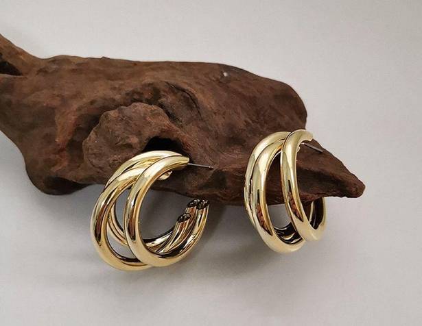 Chunky Open Gold Hoop Earrings for Women