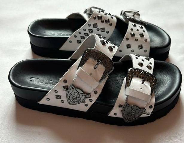 The Kooples  Leather Sandal with Studs White / Black Women Size 36 / 5