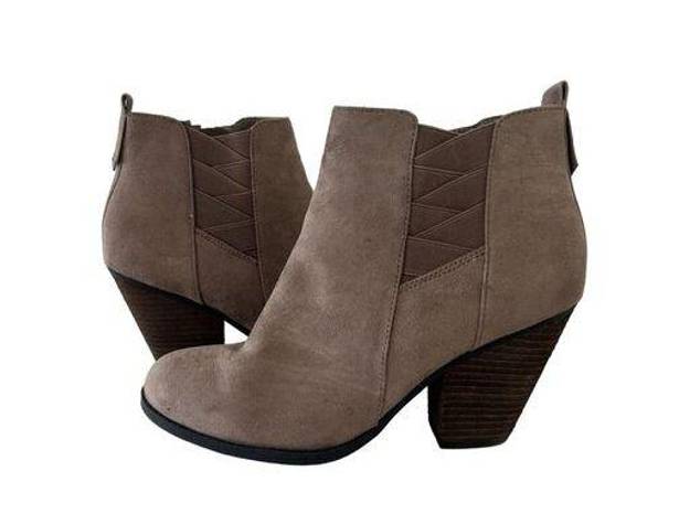 mix no. 6  Womens Taupe Gray Ankle Booties Size 10