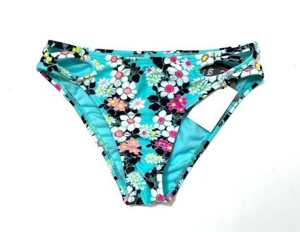 California Waves  Floral Strappy Bikini Swim Bottom