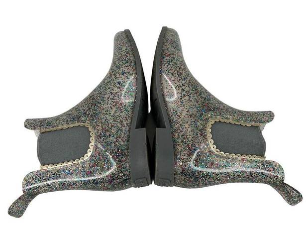 Jack Rogers  Sallie Glitter Rain Boots Ankle Booties Rainbow 7