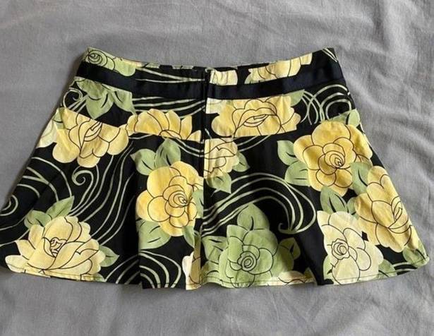 Trixxi  Floral mini skirt Black Yellow Green