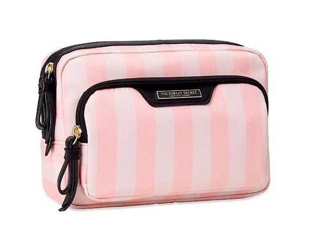 Victoria's Secret Victoria’s Secret Pink Striped Cosmetic Bag