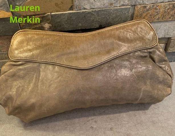 Lauren Merkin Laura Merkin women's Green textured leather clutch purse