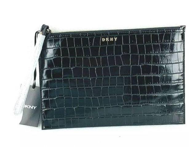 DKNY wristlet clutch alligator print women’s