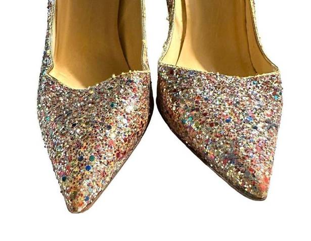 Kate Spade  NEW YORK Rainbow Licorice Too Glitter Formal Sparkly High Heels Multi