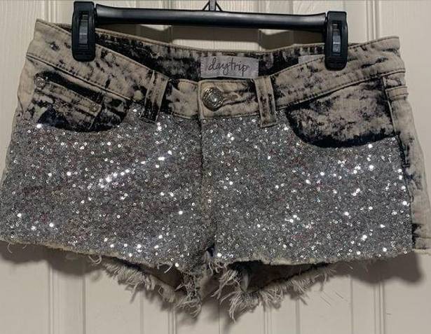 Daytrip  Blingy Sequin Jean Shorts