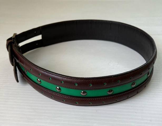 Oscar de la Renta  Vintage Double Buckle Leather Belt , M