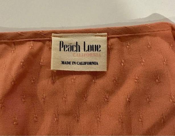 Peach Love California  Peach Long Bell Sleeve Tiered Ruffle Blouse Size M