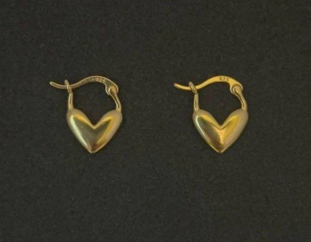 18K Gold Plated Love Heart Hoop Earrings for Women