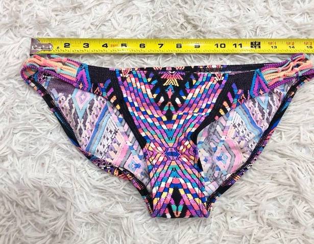 Body Glove  Ruby low rise multi strap Aztec bikini bottom Pink black size medium