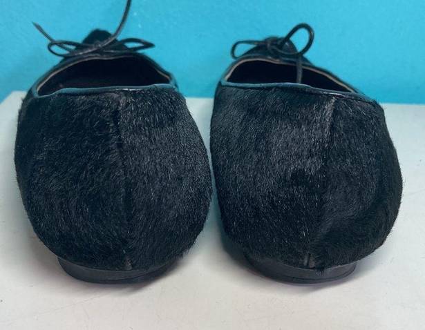 Barney’s New York  COOP Black Fur Flats size 38.5 / US Size 8