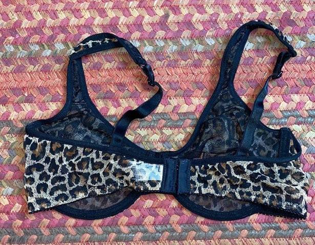 Secret Treasures  MESH CHEETAH UNDERWIRE BRA