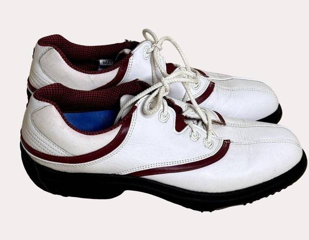 FootJoy  Womens Golf Shoes Cleats Leather White Maroon 8 M bv